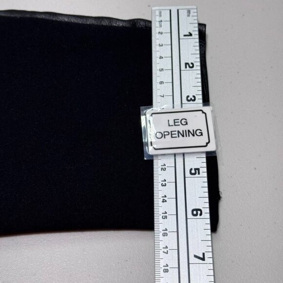 Eileen Fisher Leather Front  Stretch Ponte Pants Pull On Leggings Size L Black - Picture 10 of 11